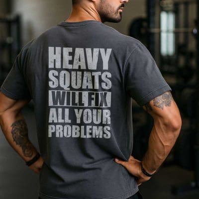 Heavy Squats Will Fix All Your Problems T Shirt Mockup 19