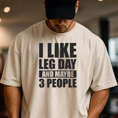 I Like Leg Day And Maybe 3 People T Shirt Mockup 1