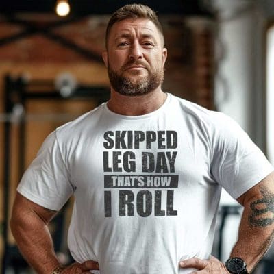 Skipped Leg Day That's How I Roll T Shirt Mockup 4