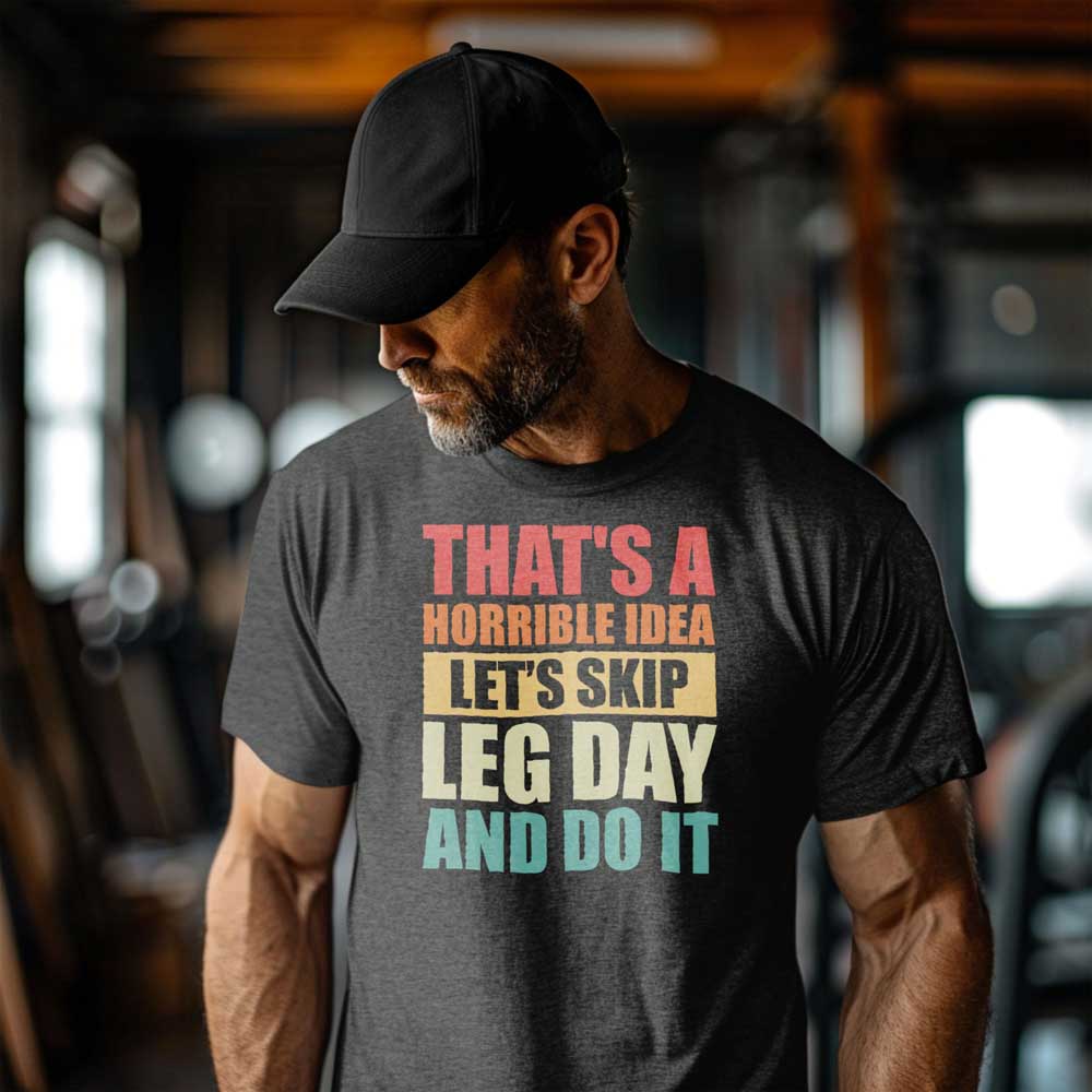 That's A Horrible Idea Let's Skip Leg Day And Do It T Shirt Mockup 10