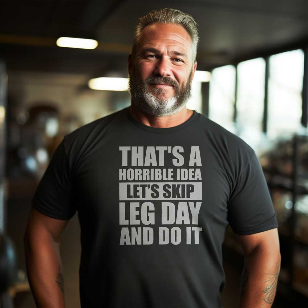 That's A Horrible Idea Let's Skip Leg Day And Do It T Shirt Mockup 16